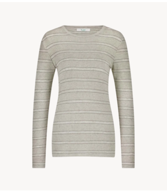 BY-BAR Top basic ls pearl stripe top pearl grey stripe
