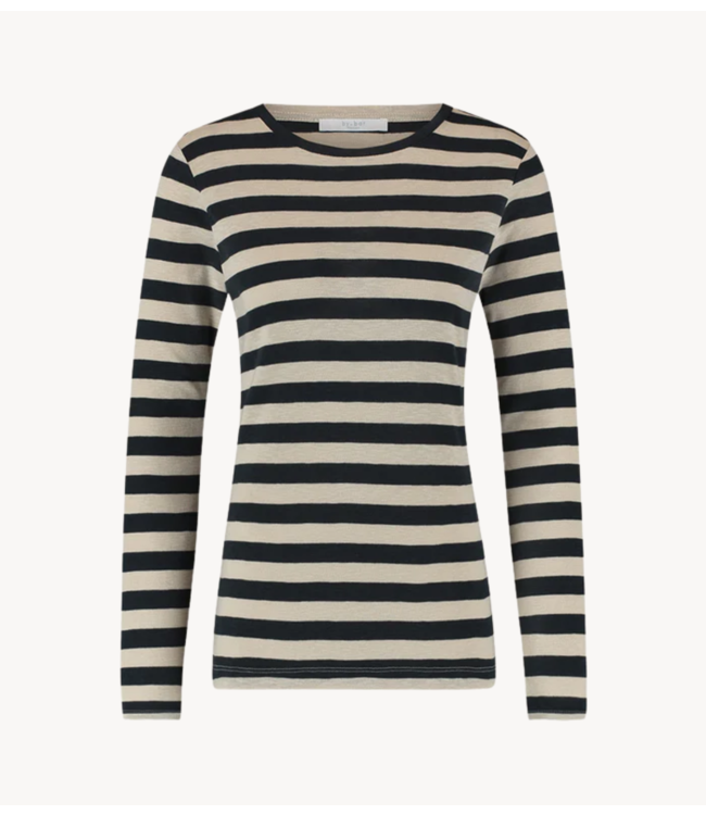 BY-BAR Top basic ls big stripe top chalk