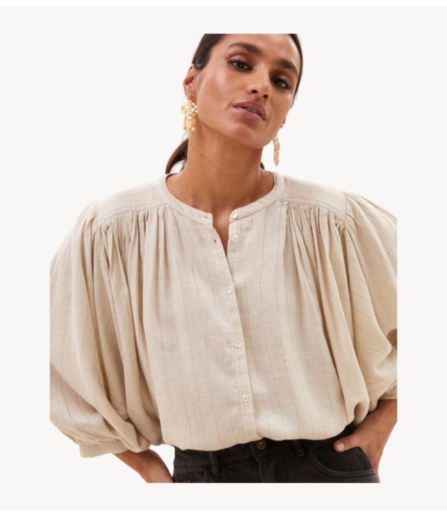 BY-BAR Blouse becky lurex blouse rose lurex stripe