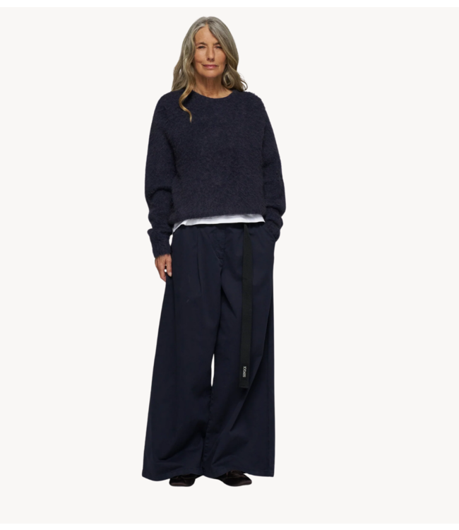 10DAYS Broek wide pants twill dark navy