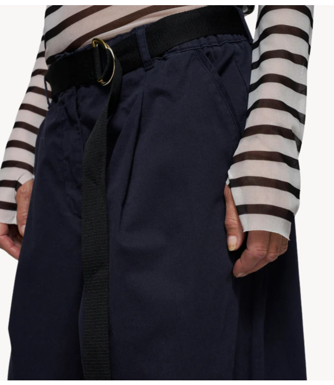 10DAYS Broek wide pants twill dark navy