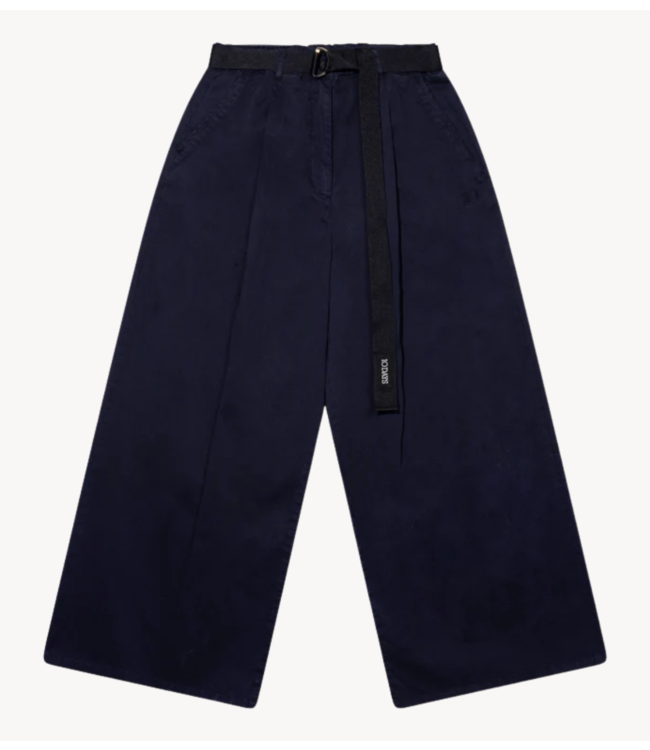 10DAYS Broek wide pants twill dark navy