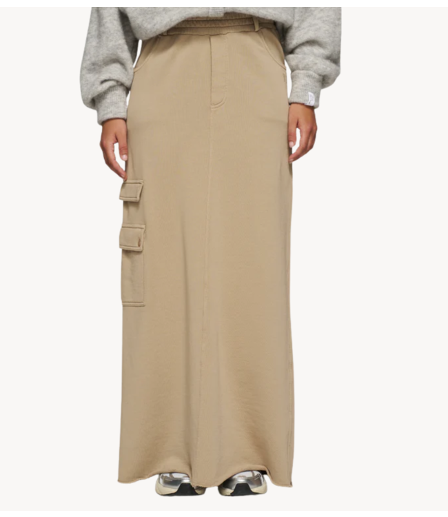 10DAYS Rok straight skirt pockets earth