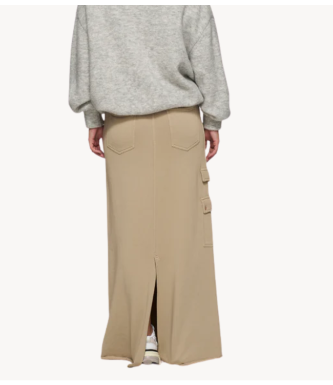 10DAYS Rok straight skirt pockets earth