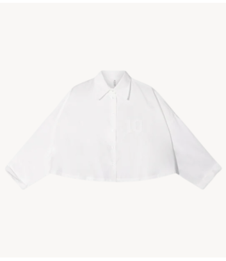 10DAYS Blouse oversized cropped shirt ecru