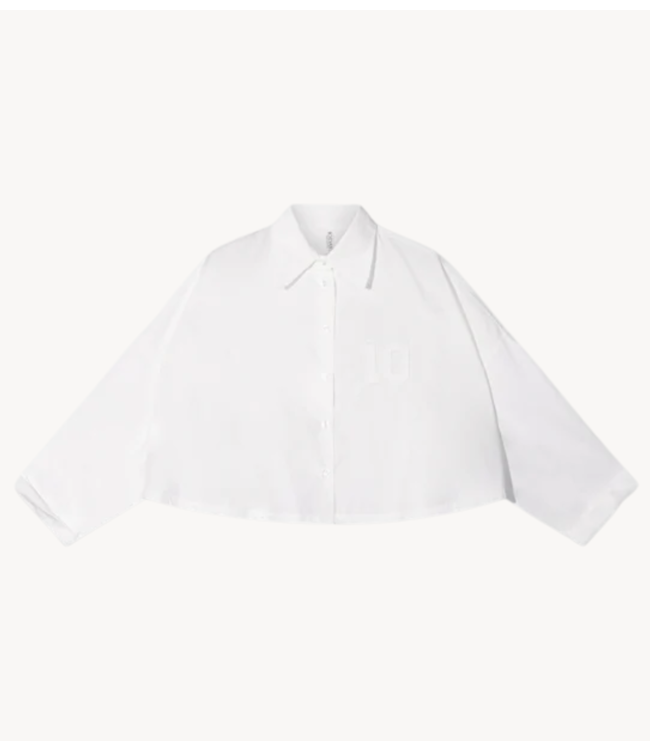 10DAYS Blouse oversized cropped shirt ecru