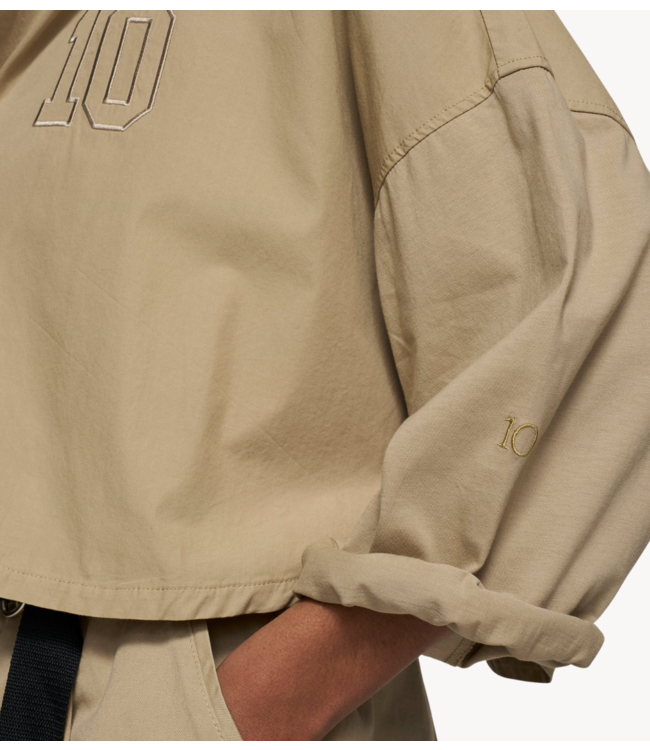 10DAYS Blouse oversized cropped shirt earth
