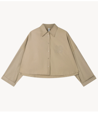 10DAYS Blouse oversized cropped shirt earth