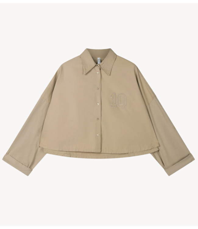 10DAYS Blouse oversized cropped shirt earth