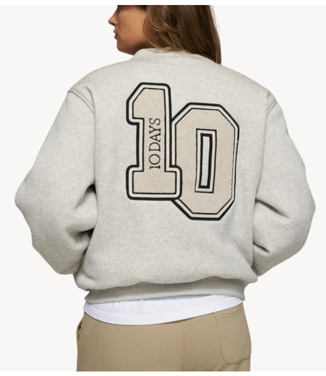 10DAYS Jacket baseball bomber jacket 10 white grey melee