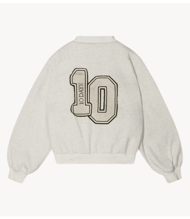 10DAYS Jacket baseball bomber jacket 10 white grey melee