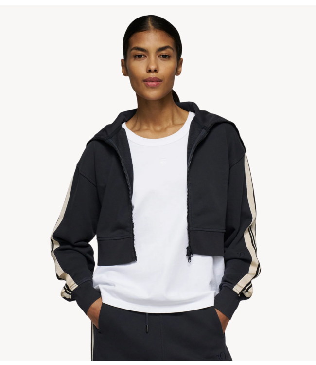 10DAYS Vest cropped zip cardigan fleece dark navy