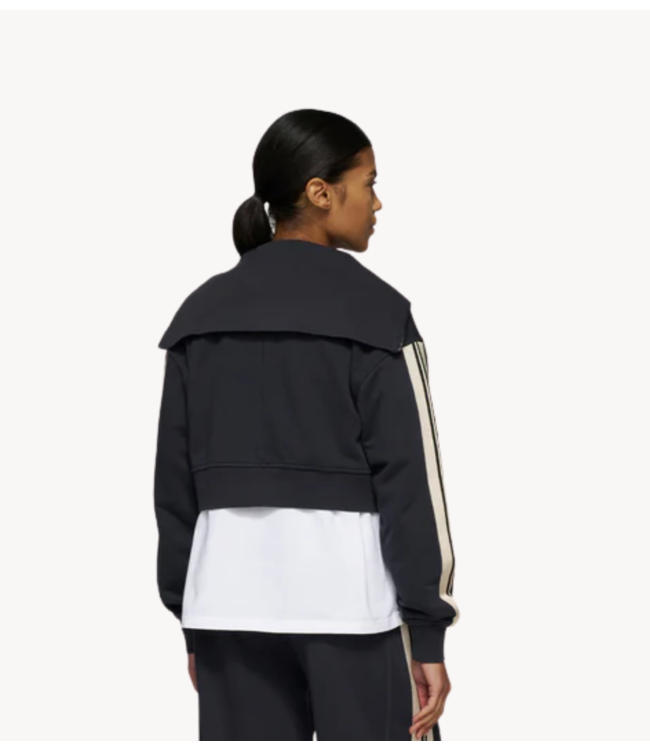 10DAYS Vest cropped zip cardigan fleece dark navy