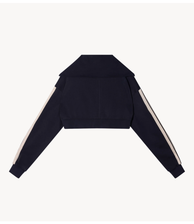 10DAYS Vest cropped zip cardigan fleece dark navy