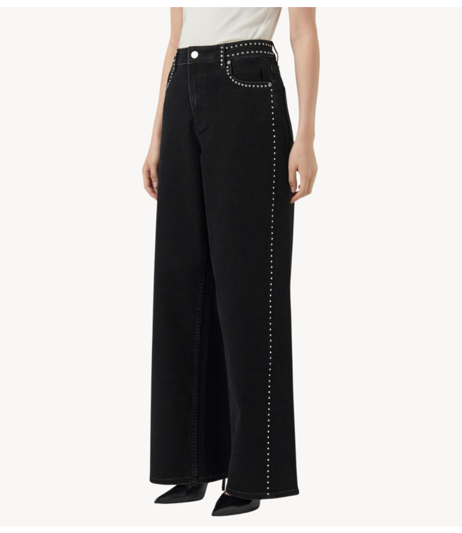 Y.A.S Jeans YASNOELLE HW STUDDED JEANS Dark Grey Denim