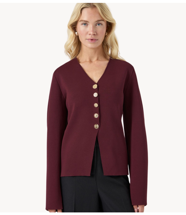 Y.A.S Vest YASMIKKALA LS KNIT CARDIGAN S. Port Royale