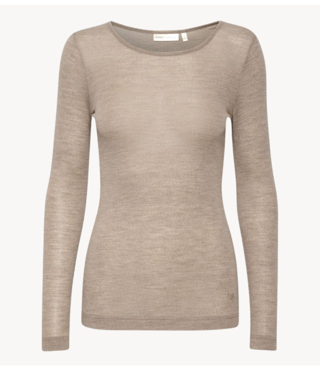 Inwear Top FangIW T-shirt LS Oatmeal Melange brown NOOS