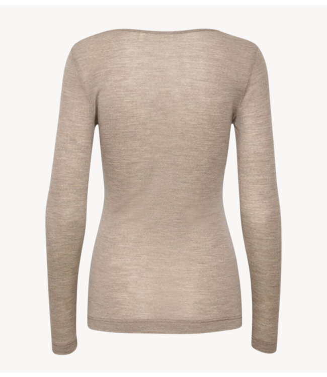 Inwear Top FangIW T-shirt LS Oatmeal Melange brown NOOS