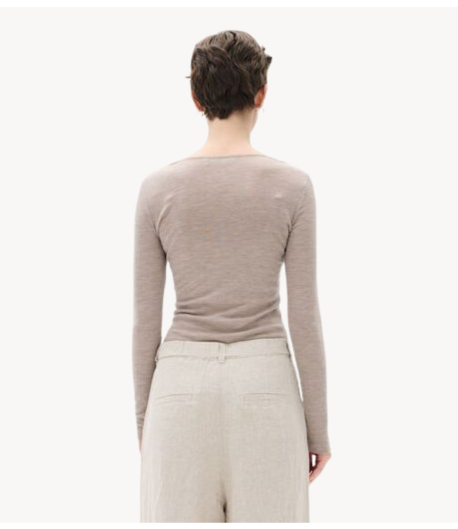 Inwear Top FangIW T-shirt LS Oatmeal Melange brown NOOS