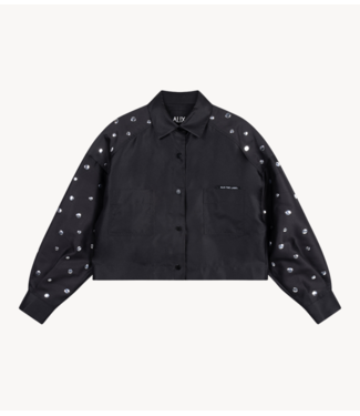 Alix The Label Blouse ladies woven studs cropped blouse black