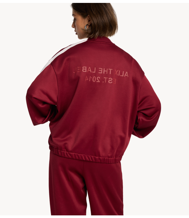 Alix The Label Jacket ladies knitted trainings sweat jacket bordeaux
