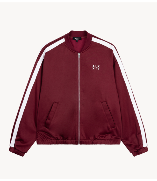 Alix The Label Jacket ladies knitted trainings sweat jacket bordeaux