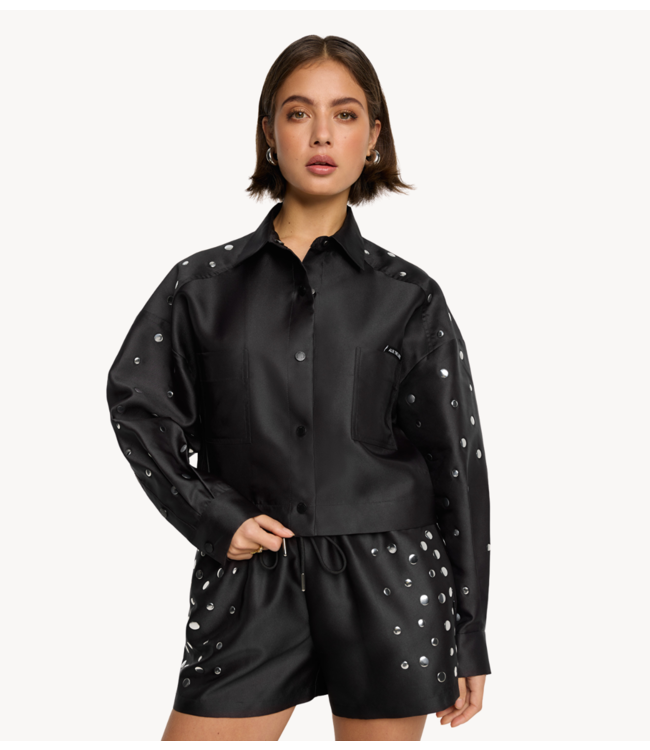 Alix The Label Short ladies woven studs short black