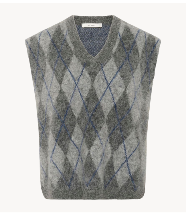Gestuz Vest GZsasi vest Check Dark Grey
