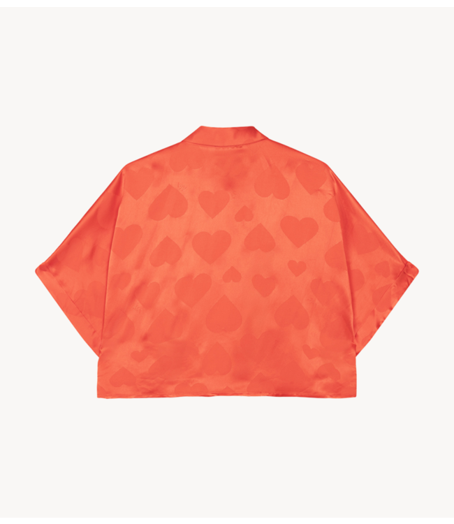 Alix The Label Blouse ladies woven hearts blouse red orange