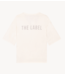 Alix The Label T-shirt ladies knitted v-neck linen t-shirt soft white