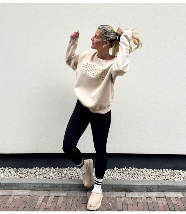 10DAYS Trui statement sweater light earth