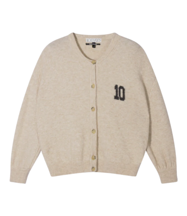 10DAYS Vest soft baseball knit cardigan earth