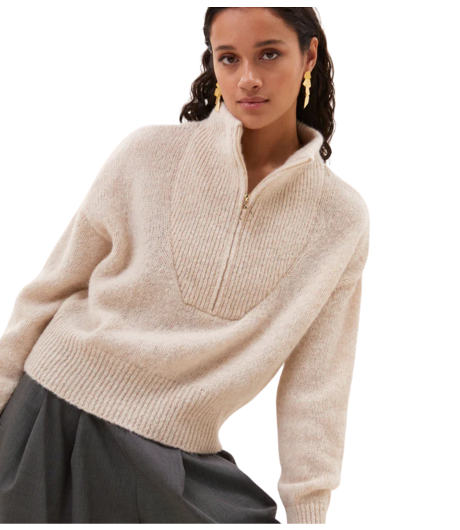 BY-BAR Trui boxy beau pullover chalk