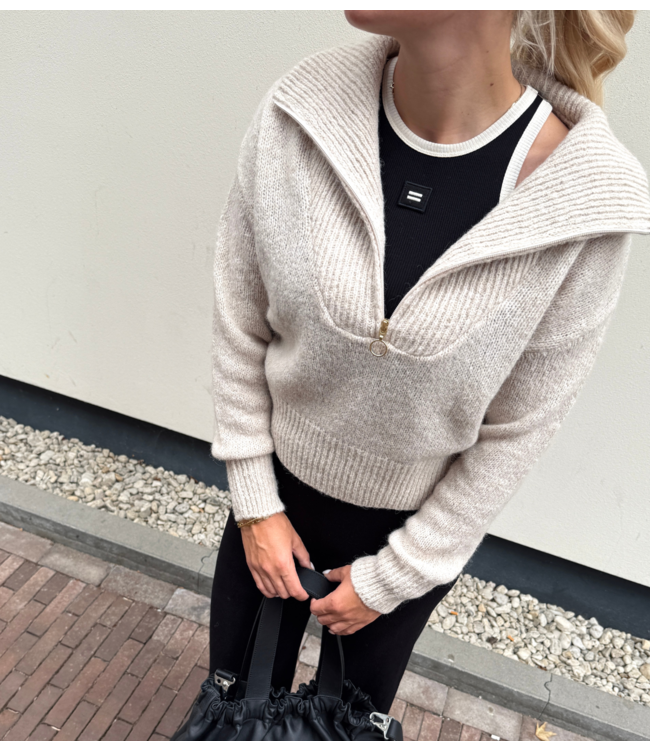 BY-BAR Trui boxy beau pullover chalk