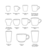 HKLIVING Mok 70s ceramics: coffee mugs, surreal (set of 6)