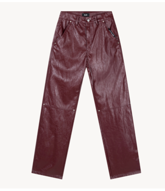 Alix The Label Broek ladies woven faux leather pants bordeaux