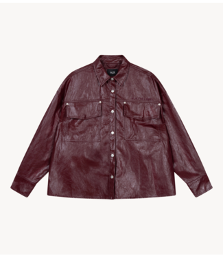 Alix The Label Blouse ladies woven faux leather blouse bordeaux