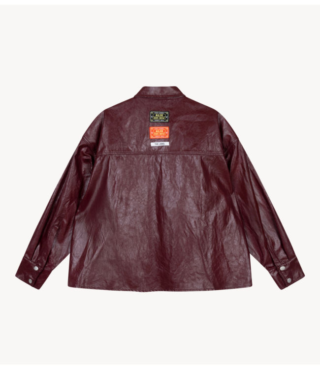 Alix The Label Blouse ladies woven faux leather blouse bordeaux