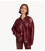 Alix The Label Blouse ladies woven faux leather blouse bordeaux