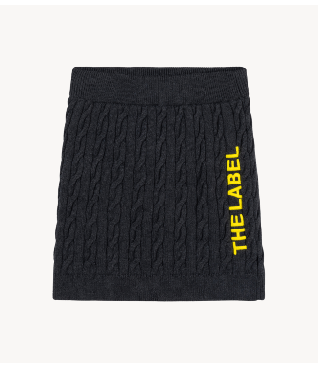 Alix The Label Rok ladies knitted cable skirt antracite melange