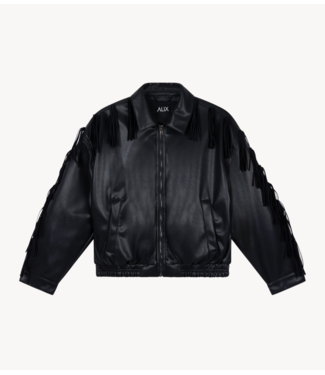Alix The Label Jas ladies woven fringe jacket black