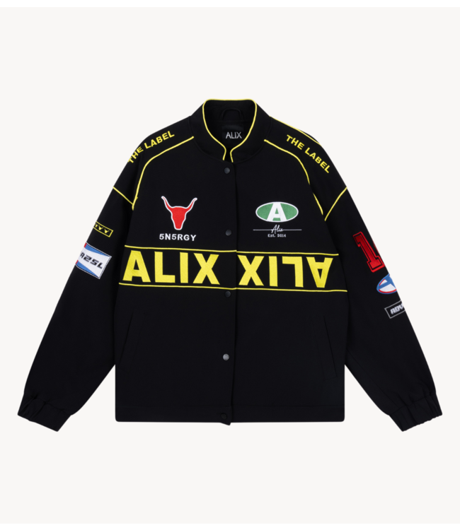 Alix The Label Jas ladies woven racer jacket black