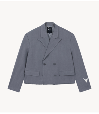 Alix The Label Blazer ladies woven double breasted blazer soft grey melange