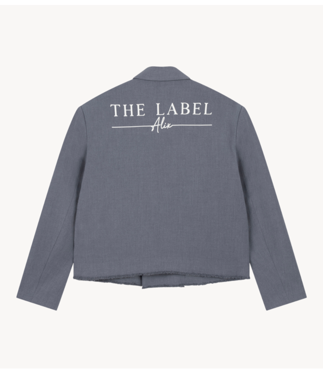 Alix The Label Blazer ladies woven double breasted blazer soft grey melange