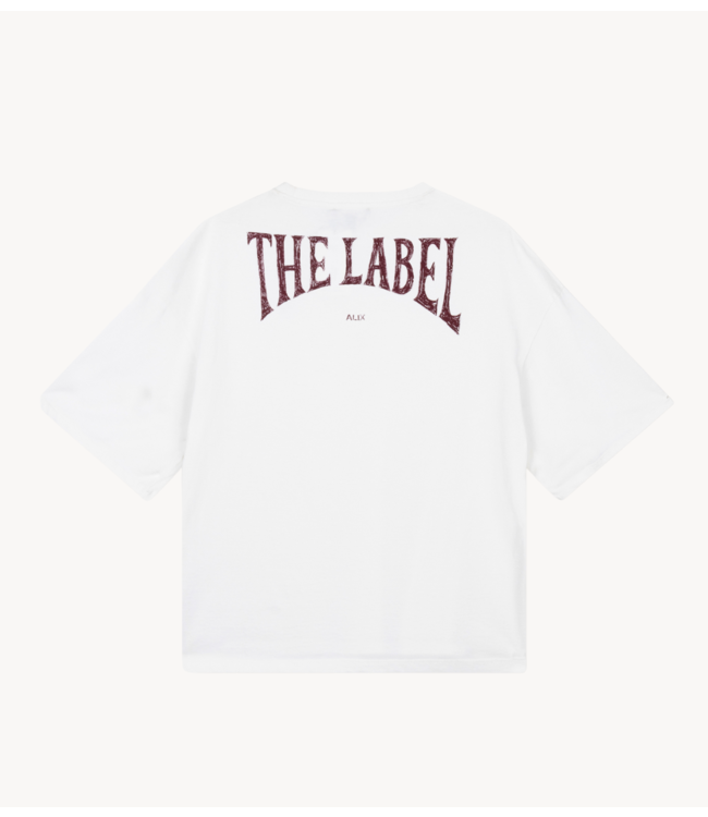 Alix The Label T-Shirt ladies knitted back logo t-shirt soft white