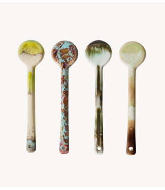 HKLIVING Lepel 70s ceramics: spoons M, blend (set of 4)