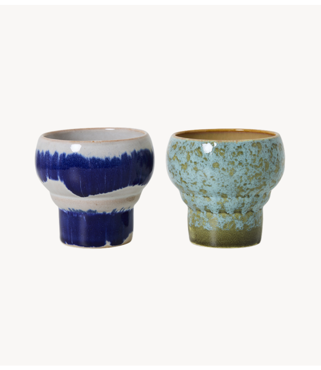 HKLIVING Mok 70s ceramics: lungo mugs, symbolist (set of 2)