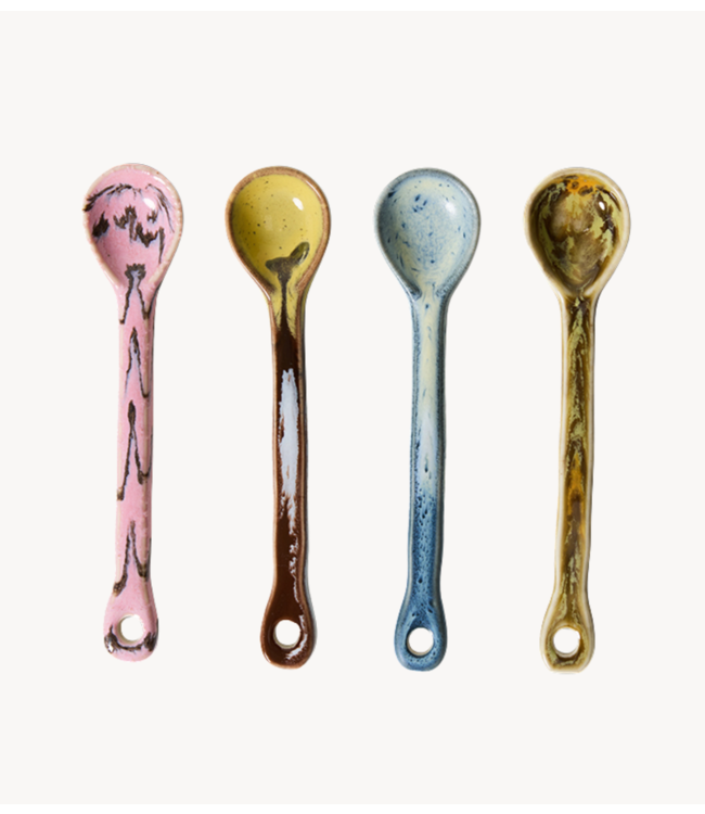 HKLIVING Lepel 70s ceramics: spoons M, sketch (set of 4)