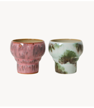 HKLIVING Mok 70s ceramics: lungo mugs, expression (set of 2)