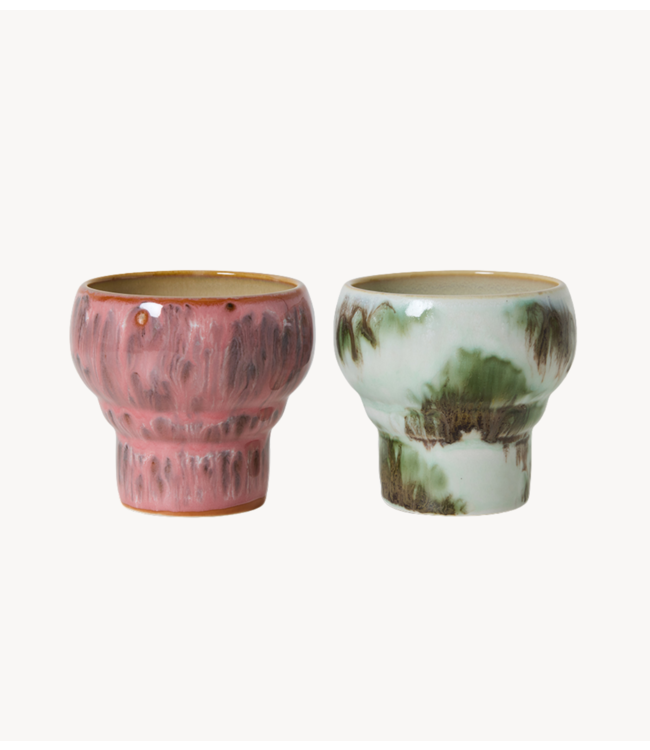 HKLIVING Mok 70s ceramics: lungo mugs, expression (set of 2)